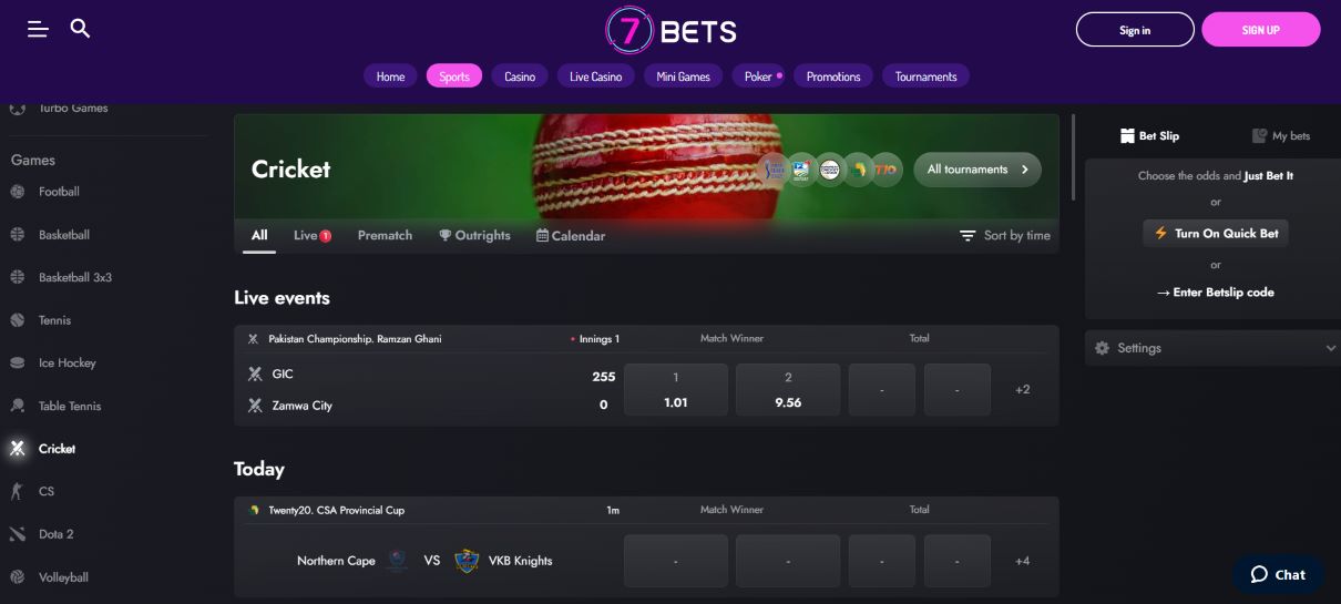 7Bets Cricket Betting