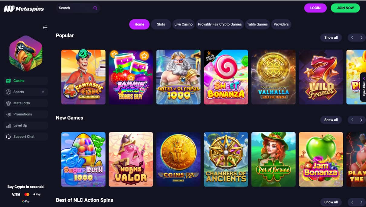 Metaspins casino review 
