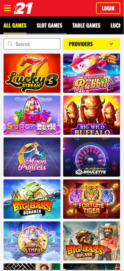 21Bets Mobile Casino