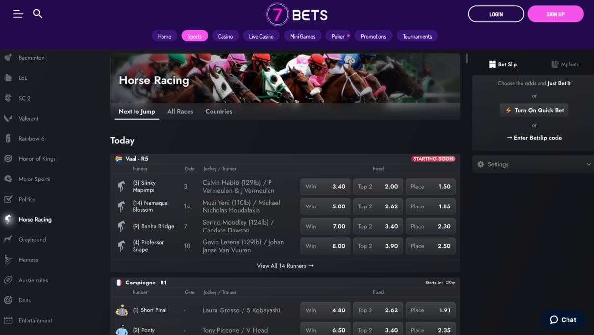 7Bets Horse Racing Betting