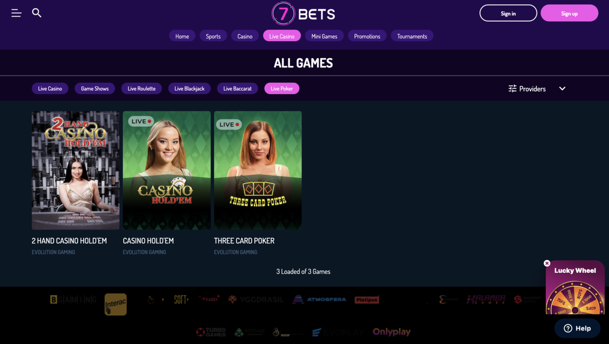 7Bets poker site not on Gamstop